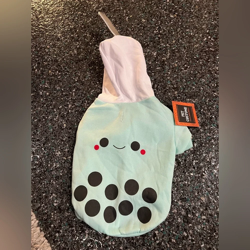 Dog Costume Size Medium Boba Tea Parody Hoodie Funny Halloween NWT